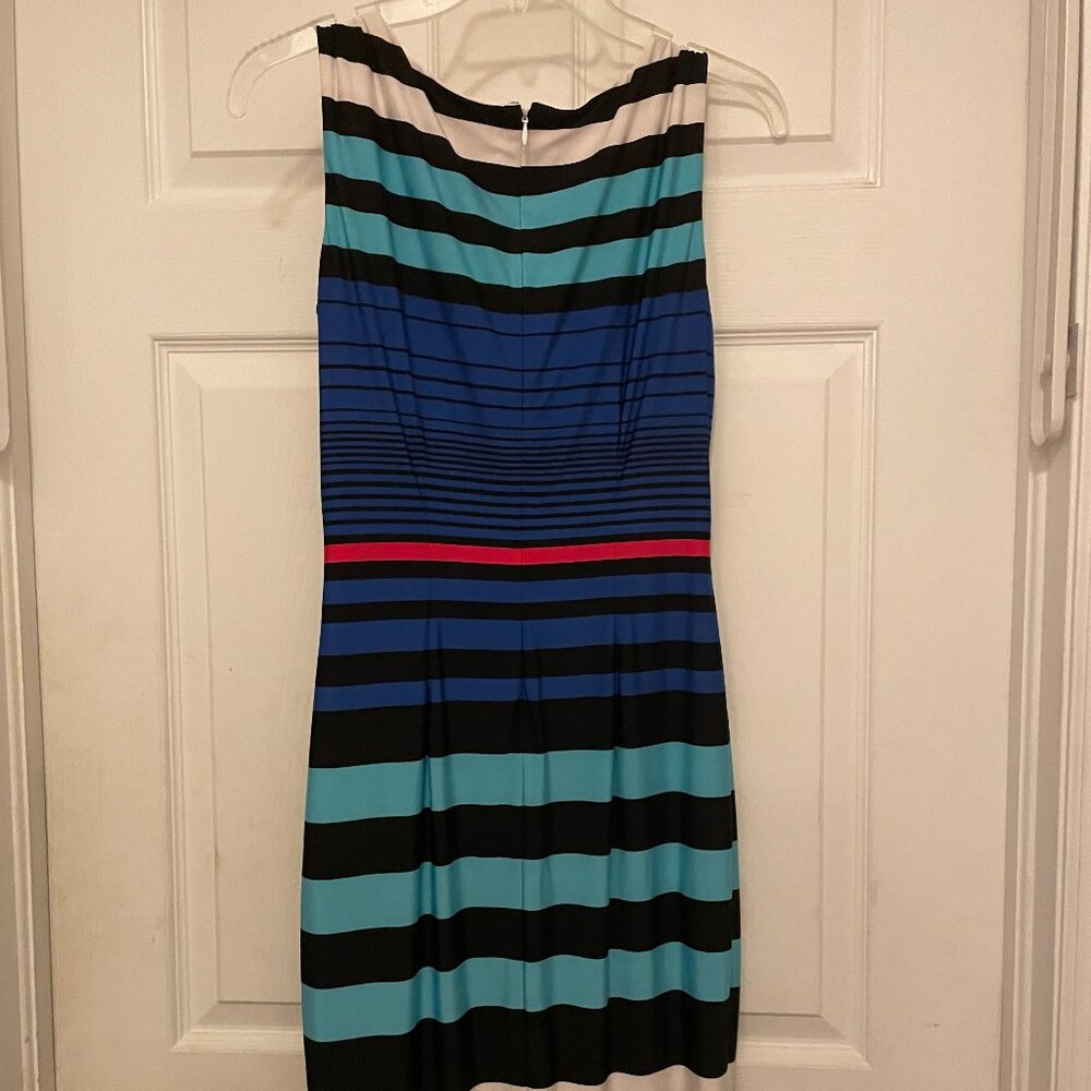 Cache Multicolor Striped Sleeveless Midi Sheath Dress | Size Small